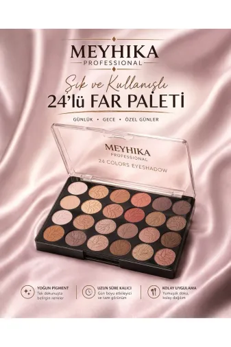 MEYHİKA PROFESSİONAL 57277272727 Far Paleti 24 Lü Kahve Rengi Tonları