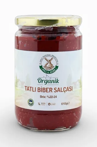 Mill & More Only Natural Products MM-8684438220241 Yeni Mahsul Organik Tuzsuz Tatlı Biber Salçası 610 G