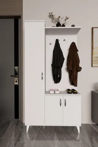 Mirobi MRB-PRT-MNTO-VST-3KPK Eko Portmanto Vestiyer Beyaz