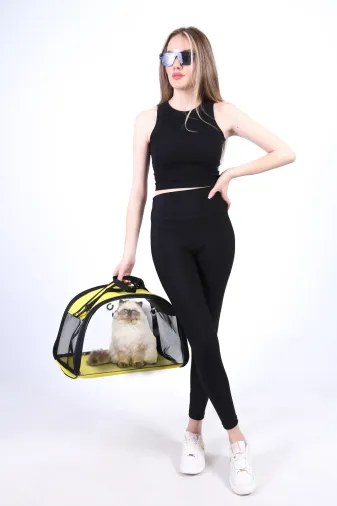 Moda West şeffafpvc85956 Çift Tarafı Şeffaf Askılı Ve Elde Taşınabilir Kedi Köpek Taşıma Çantası