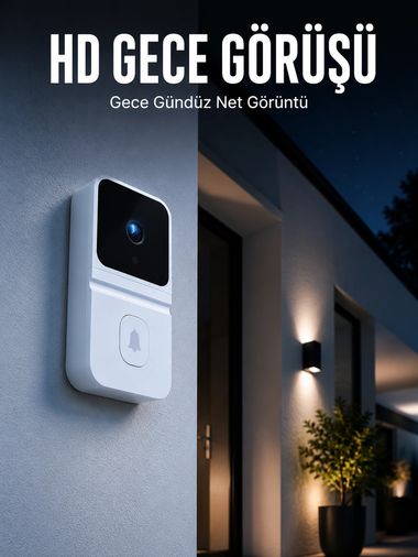 motto ticaret 133056438 Mey İthalat Beyaz Akıllı Güvenlik Kapı Zili Telefon Kontrollü Wi-Fi Görüntülü Kapı Zili