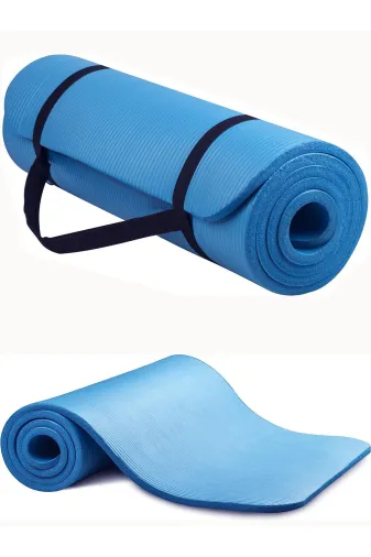 MultiFlexPro MF191 Konfor Zemin 10 Mm Pilates Minderi Taşıma Askılı Pilates Yoga Matı Minderi Seti 10 Mm Mavi