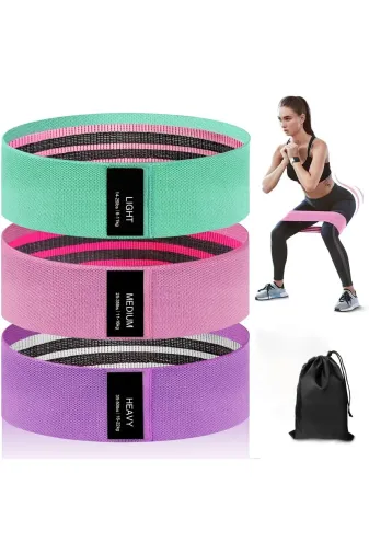 MultiFlexPro MFPDDB 3 Lü Fitness Aerobik Pilates Squat Lastiği Kalça Ve Bacak Güçlendirici Dokuma Direnç Bandı