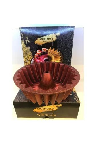 MUTFAKÇA KekKalip2 Döküm Granit Kek Kalıbı 26 Cm Kırmızı
