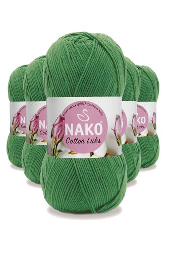 Nako RT-RYL-HMR16133 5 Adet Cotton Lüks Yelek Tunik Kazak Bluz Hırka İpi Yünü Yeşil 97576
