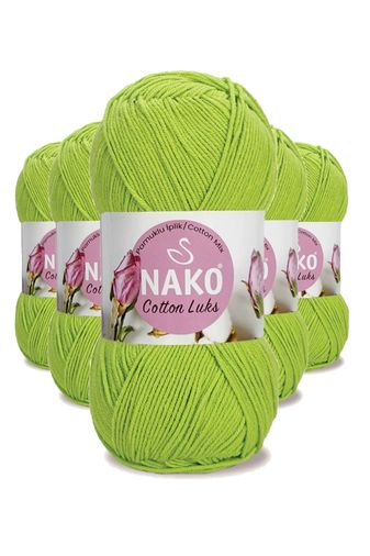 Nako RT-RYL-HMR16138 5 Adet Cotton Lüks Yelek Tunik Kazak Bluz Hırka İpi Yünü Fıstık Yeşili 97567