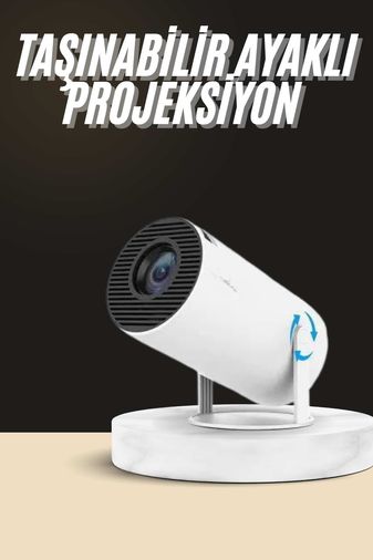 Necolabs 73643376 Ayaklı Projeksiyon Taşınabilir Mini Projektör Sinema Projektörü Android