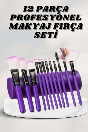 Necolabs 73643718 Makyaj Fırçası 12 Parça Set Yumuşak Uçlu Göz Makyajına Uygun Hafif Ve Taşınabilir Çanta