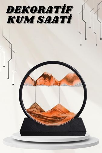 Necolabs TKNUCZDEKORATİFKUMSAATİ1MKR Dekoratif Kum Sulu Kum Saati Yuvarlak Şık Kum Tablosu Kum Saati Şeklinde Kum Tablo
