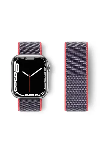 Newface Apple Watch 42mm Hasırlı Cırtcırtlı Kordon - Pembe