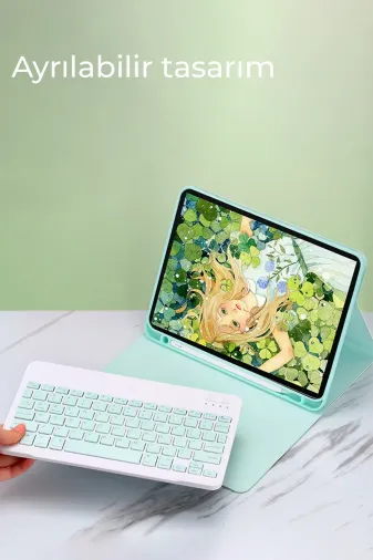 Newface iPad Pro 12.9 (2024) Kılıf KC01 Smart Klavyeli Tablet Kılıfı - Siyah