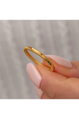 NİDAM BUTİK NIDMBTK-T8759 Kadın Gümüş Gold Ajda Kadın Yüzük