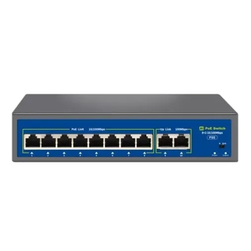 Novacom Nvc-hıf0820fbl-c 8+2 Port 120w 10/100mbps Poe Switch (250m Extend Modlu)