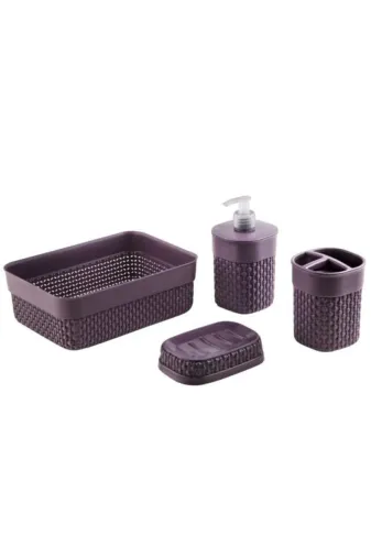 Online Kapında Banyo-00103 Lüks 4Lü Elegant Banyo Seti Plastik Banyo Seti Banyo Aksesuarları