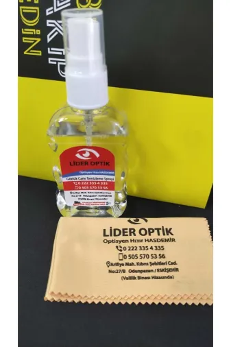 optisyenler optik 11002262 Gözlük, Ekran Temizleme Spreyi 50Ml (2 Şer Adet), A Kalite Microfiber Bez,