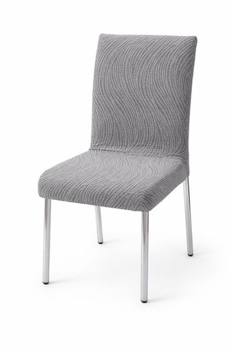 Özlü 6LI SET Jakarlı Lastikli Eteksiz Sandalye Kılıfı-Wave Gri