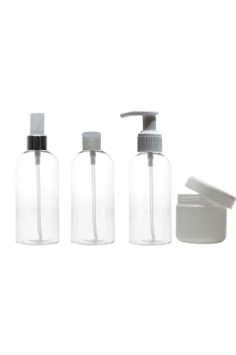 Paradise 8697431744898 Seyehat Boy Boş Plastik Şişe Seti 4 Lü, 100 Ml Damat,gelin Hediye Ceyiz Seti