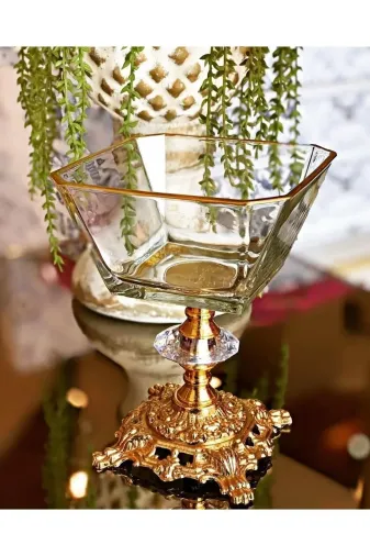 Paşabahçe Goldayaklıkase 6 Adet Metal Ayaklı Gold Detaylı Magnolia-Kase-Dondurmalık-Şekerlik