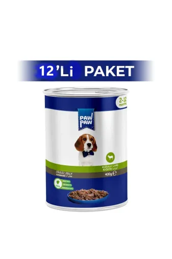 Paw Paw klas328 Jelly Kuzulu Yavru Köpek Konserve Maması 400 Gr 12 Adet