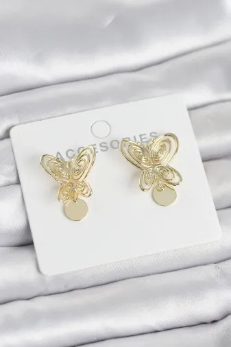 Pazarcan MEMEYEBBKP11721 İthalat® Füsun Küpesi Model Gold Renk Model Pirinç Kadın Küpe