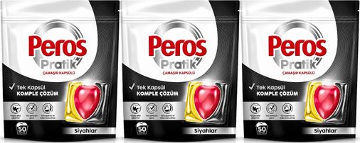 Peros Pratik Matik Çamaşır Deterjanı Kapsülü - Tableti 150 Adet Siyahlar (Avantaj Pk)