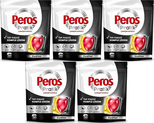 Peros Pratik Matik Çamaşır Deterjanı Kapsülü - Tableti 250 Adet Siyahlar (Avantaj Pk)