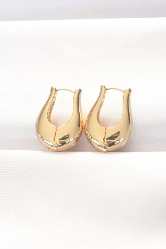 Pirinç Gold Renk Bombeli Küpe TJ-BKP8878
