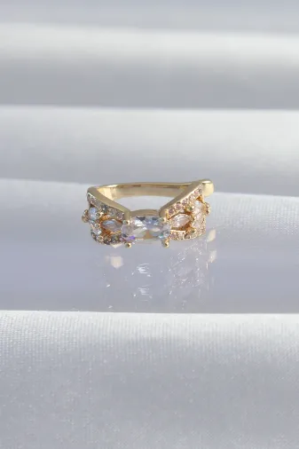 Pirinç Gold Renk Zirkon Taş Kaplama Earcuff Küpe TJ-BKP9337