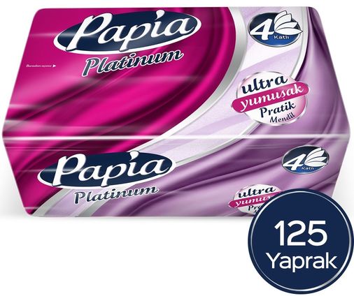 Platinum Pratik Mendil 125 Yaprak 4 Katlı Tekli Pk