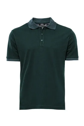 Polo Yaka Oxford Yeşil T-shirt | Wessi