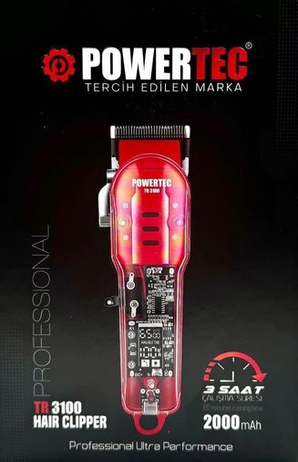 Powertec TR-3100 - Tr-3100 Profesyonel Şarjlı Saç Sakal Tıraş Makinesi