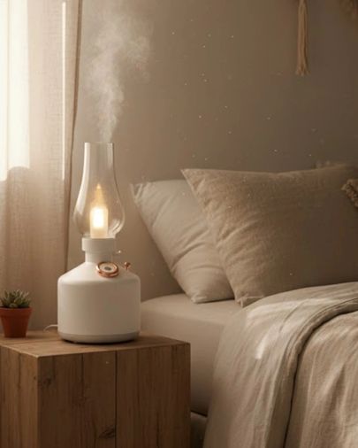 PRATİKOBA 120466869 Mey İthalat Vintage Dekoratif Gaz Lambası Görünümlü Aromaterapi Difüzör 1200 Mah Usb Şarjlı Çok Renkli