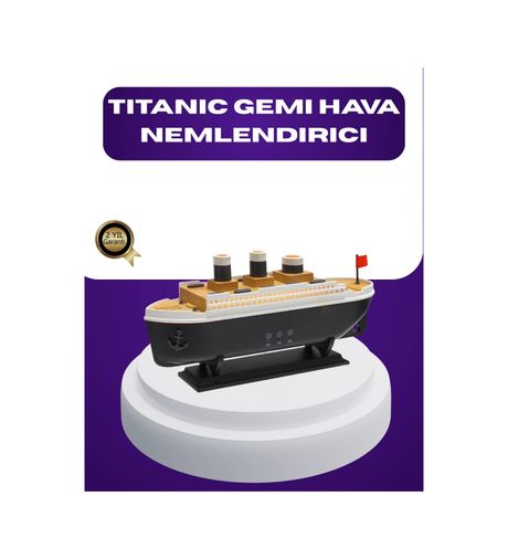 PRATİKOBA 120927086 Mey İthalat Titanik Gemi Tasarımlı Led Işıklı Hava Nemlendirici Buhar Efektli Oda Difüzörü Çok Renkli