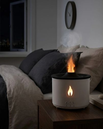 PRATİKOBA 121525643 Mey İthalat Alev Ve Volkan Efektli Ultrasonik Aroma Difüzörü Led Gece Lambalı Hava Nemlendirici Çok Renkli