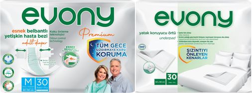 Premium Hasta Bezi Yetişkin Bel Bantlı Tekstil Yüzey Orta 30 Adet+ Yatak Koruyucu Örtü 30 Adet