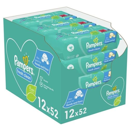 Prima Pampers Baby Yenidoğan Fresh Clean Islak Havlu 52x12 Adet (624 Yaprak)