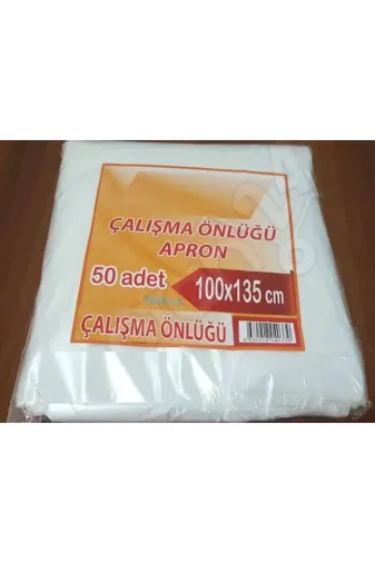 PRİVATE 86981739326050 50 Adet Tek Kullanımlık Naylon Önlük Penuar Çalışma Boya Mutfak Kuaför Önlüğü Apron Kullan At