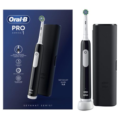 Pro Series 1 Şarjlı Diş Fırçası Siyah Seyahat Kabı