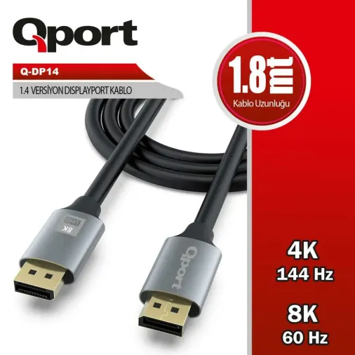 (Q-DP14) DISPLAY PORT 1.8 METRE KABLO