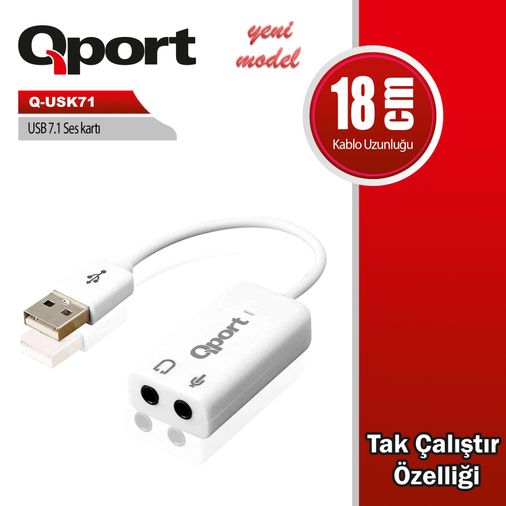 Qport Q-USK71 USB 7.1 Ses Kartı