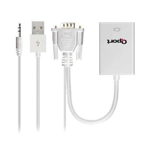 Qport Q-VH VGA - HDMI Çevirici + Ses Kablosu