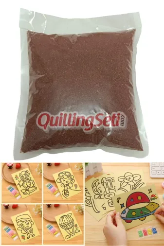 quilling 1KG-Kahve-Kum 1Kg Kahverengi Kum Boyama Kumu, Aktivite Kumu, Oyun Kumu, Dekoratif Renkli Kum 1000Gr