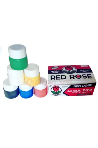 quilling RRB-6li-AB Akrilik Boya 6 Farklı Renk Redrose