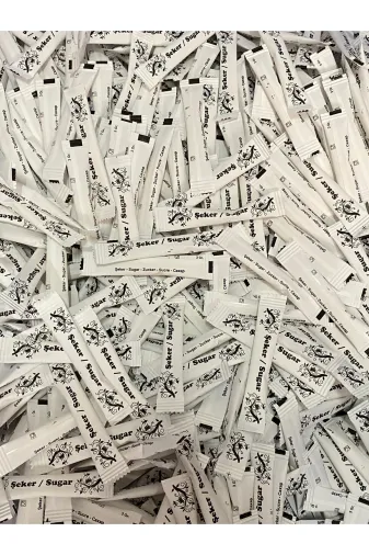 Renkli Şeker RS20230801 Stick Beyaz Toz Şeker Tek Kullanımlık 2,500 Adet 3 Gram 7,5 Kg