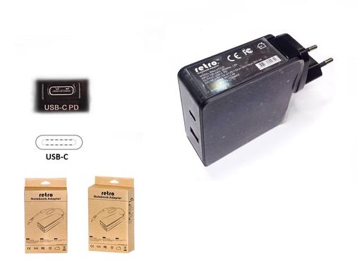 Retro 60W USB-C PD + 12W USB 2'si 1 Arada Adaptör (RNA-UTC72)