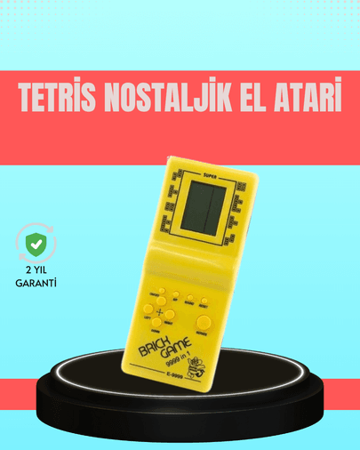 Retro Tetris El Aterisi – Pil ile Çalışan Taşınabilir Mini Oyun Konsolu