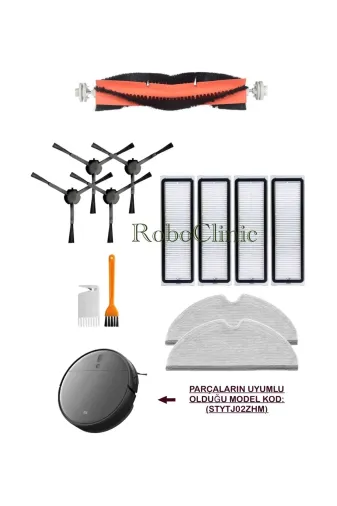 Roboclinic xiaomi00204 Xiaomi Mop 2 Pro 3D(Dikkat:kamerali-Plus Global M.kod:stytj02Zhm)Uyumlu Firça,filtre,mop-13 Parça