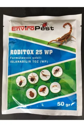 Rodi roditox Haşere Ilacı,akrep Ilacı,tahtakurusu Ilacı,pire Ilacı,hamamböceği,kene Ilacı Tox 25 Wp 50 Gr