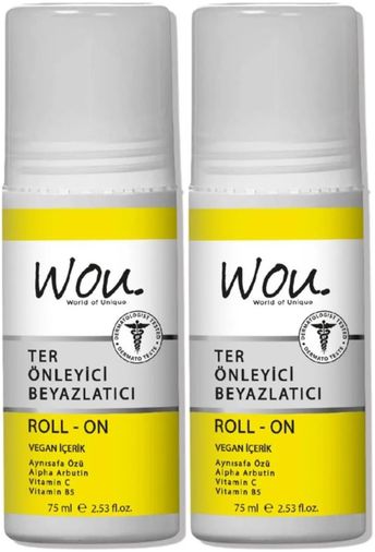 Roll-On Unisex Deodorant 75ML Ter Önleyici Beyazlatıcı (2 Li Set)