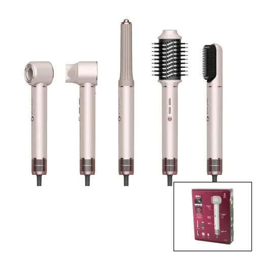 ROSE GOLD AİR BRUSH 5İN1=BUKLE-HACİMLE-DÜZLEŞTİR-2-FIRÇA SAÇ KURUTMA - ŞEKİL MAKİNESİ 1300W3-KDM.HIZ - DERECE SHD-1729 (4745)